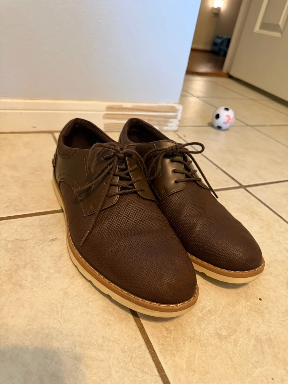 🚨 Tommy Hilfiger Brown Textured Oxford Dress Shoes Men’s Lace-Up